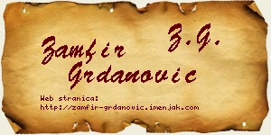 Zamfir Grdanović vizit kartica